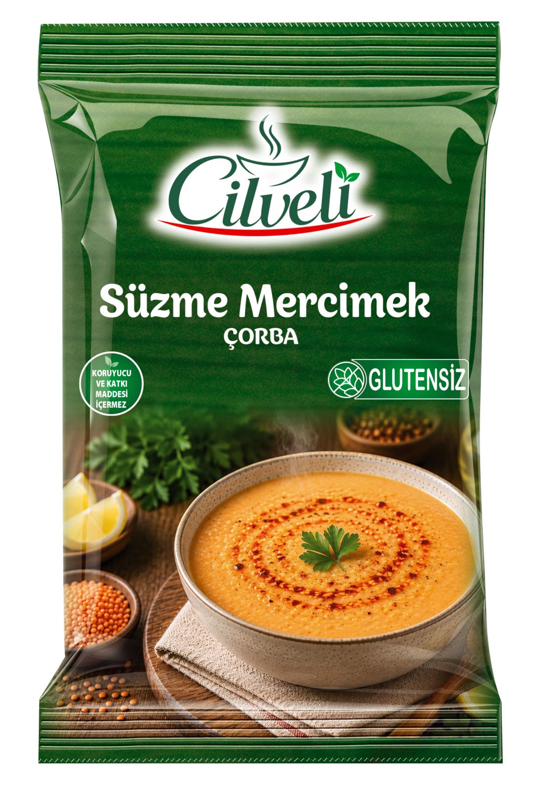 Glutensiz Doğal Süzme Mercimek Çorbası - Yeni Paket